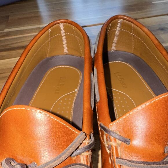 L.L. Bean CLEAN Men’s Brown Leather Moccasin‎ Shoe Model 197690 Size 10 D main image 4